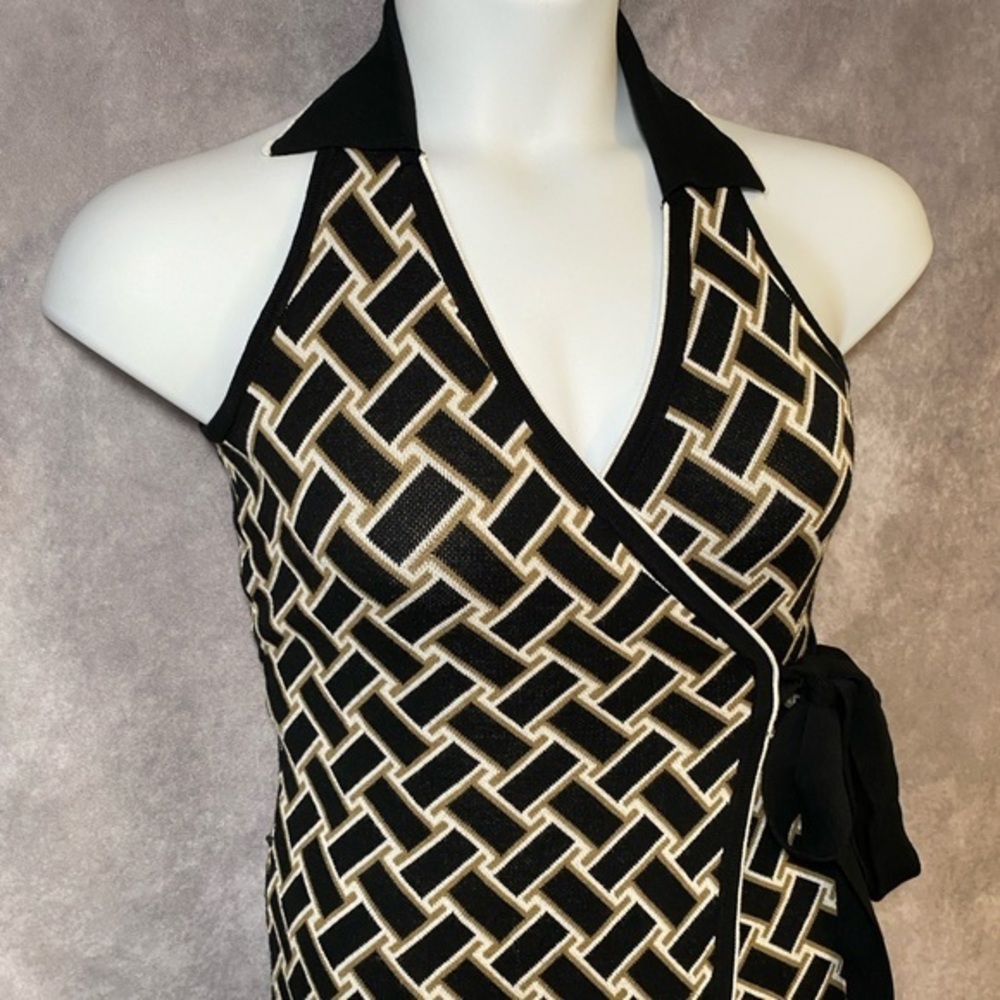 Diane Von Furstenberg x Target Geometric Knit Wrap Dress Womens Size‎ XXS NEW